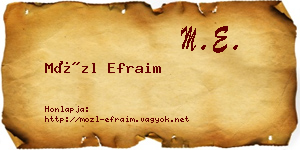 Mözl Efraim névjegykártya
